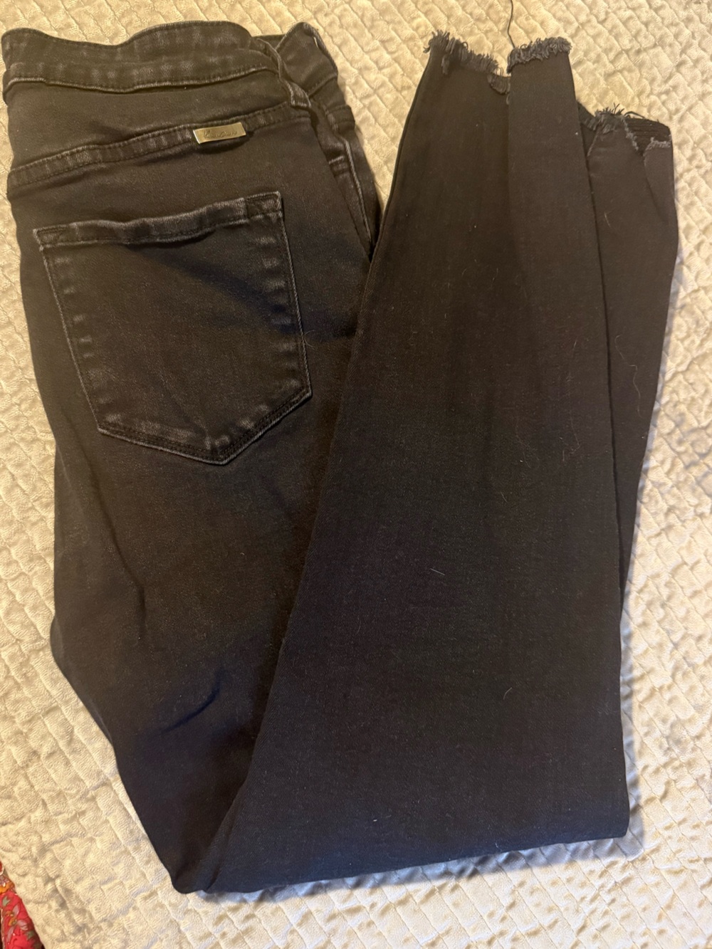 KanCan Black Skinny Jeans with Raw Hem